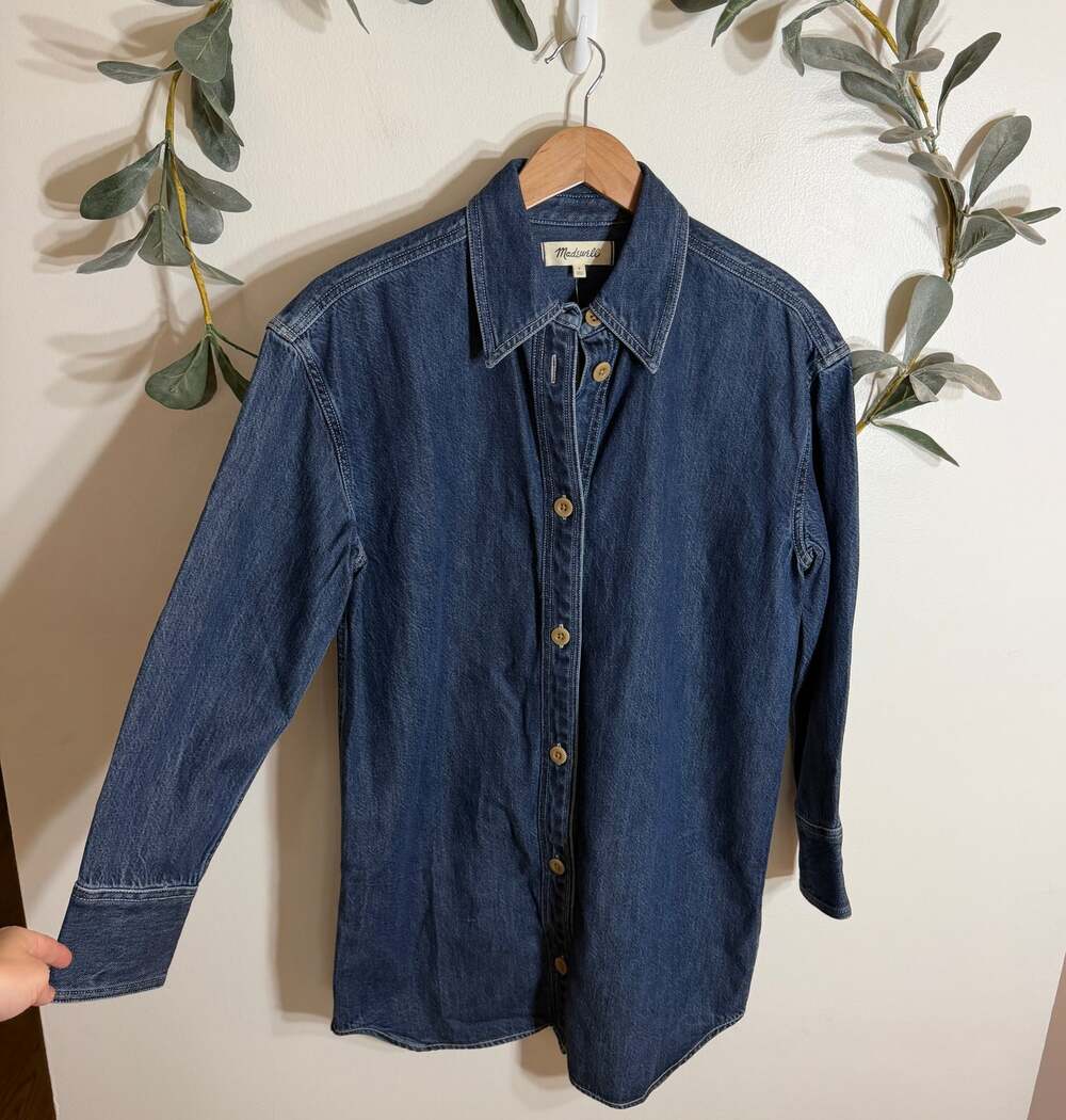 NWT Madewell Long Sleeve Denim Dress